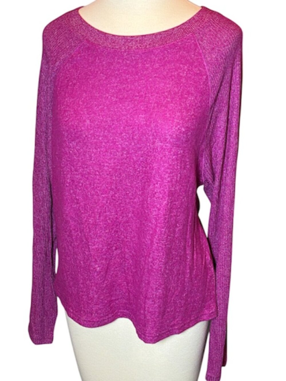 Zsupply Soft Fuschia Pink Thin Crewneck Sweater